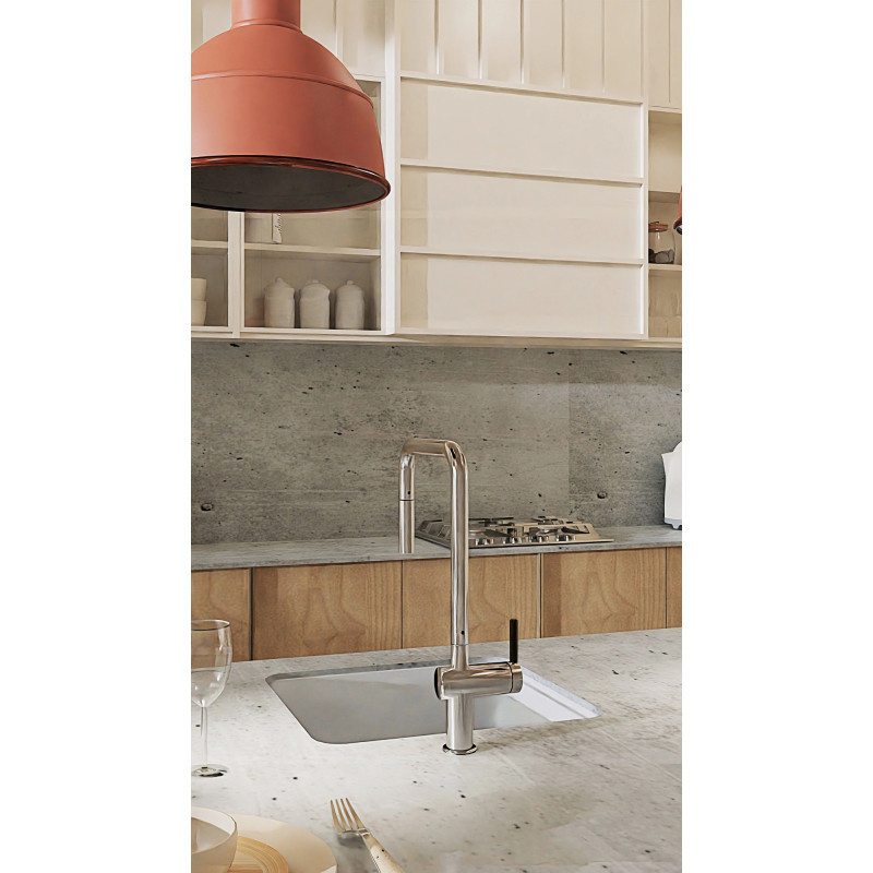 Deante Мийка кухонна Momi, граніт, квадрат, без крила, 500х440х230мм, чаша - 1, універсальна, алебастр + кухонна дошка (ZKM_A10A)