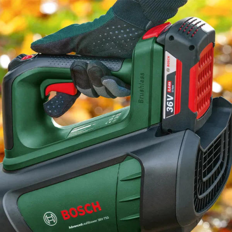 BOSCH Повітродув садовий акумуляторний AdvancedLeafBlower 36V-750 200км/год 2.8кг без АКБ і ЗП (06008C6001)