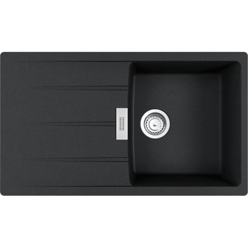 Franke Мийка кухонна Centro, фраграніт, прямокутник, з крилом, 860х500х200мм, чаша - 1, накладна, CNG 611-86, онікс (1140701823)