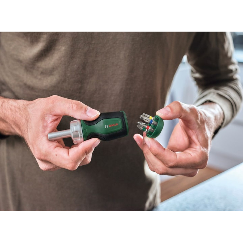 BOSCH Викрутка з тріскачкою, 6 насадок (1600A027PK)