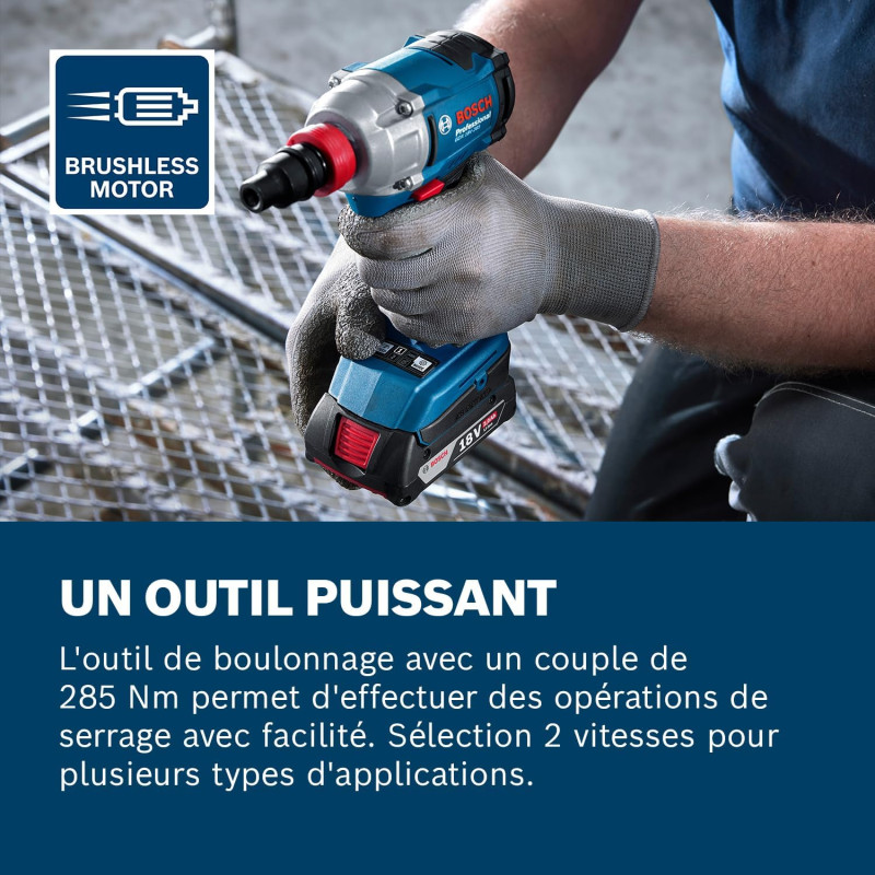 BOSCH Гайковерт ударний GDX 18V-285 18В до 3600об·хв 285Нм квадрат 1/2" ЗП 1.1кг (06019N2120)