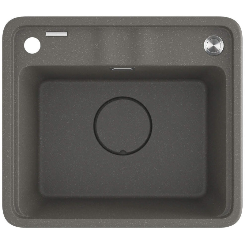 Deante Мийка кухонна Momi, граніт, квадрат, без крила, 500х440х230мм, чаша - 1, врізна, антрацит + кухонна дошка (ZKM_T103)