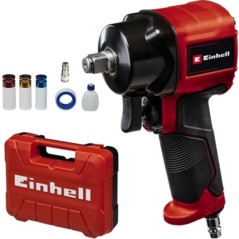Einhell Гайковерт пневматичний TC-PW 610 Compact, 610Нм, 6.3бар, 142л/хв, М14, 3 головки, кейс, 1.14кг (4138965)