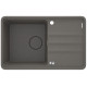 Deante Мийка кухонна Momi, граніт, прямокут., з крилом, 780х500х230мм, чаша - 1, врізна, антрацит + кухонна дошка (ZKM_T113)