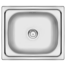 Deante Мийка кухонна Doppio, нерж.сталь, прямокутник, без крила, 480х430х175мм, чаша - 1, накладна, нерж (ZEN_0103)