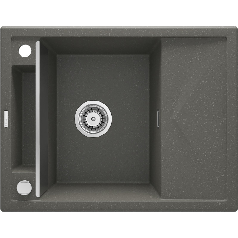 Deante Мийка кухонна Magnetic, граніт, прямокут., с крылом, 640х500х219мм, чаша - 1, врізна, антрацит (ZRM_T11A)