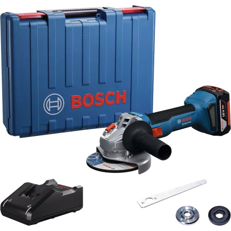 BOSCH Шліфмашина кутова акумуляторна GWS 18V-8 125мм 18В 1x4А·год 0-11000об·хв 1.6кг кейс ЗПGAL 18V-40 (06019N9021)