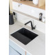 Deante Мийка кухонна Momi, граніт, квадрат, без крила, 500х440х230мм, чаша - 1, універсальна, чорний матовий + кухонна дошка (ZKM_N10A)