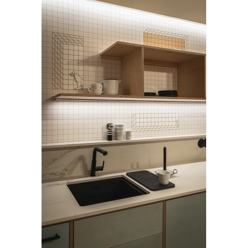 Deante Мийка кухонна Momi, граніт, квадрат, без крила, 500х440х230мм, чаша - 1, універсальна, чорний матовий + кухонна дошка (ZKM_N10A)