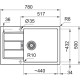 Franke Мийка кухонна Sirius 2 тектонайт, прямокут., з крилом, 780х500х200мм, чаша - 1, врізна, бежевий (1430671747)
