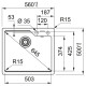 Franke Мийка кухонна Urban фраграніт, прямокут., без крила, 560х500х230мм, чаша - 1, врізна, сірий камень (1140701788)