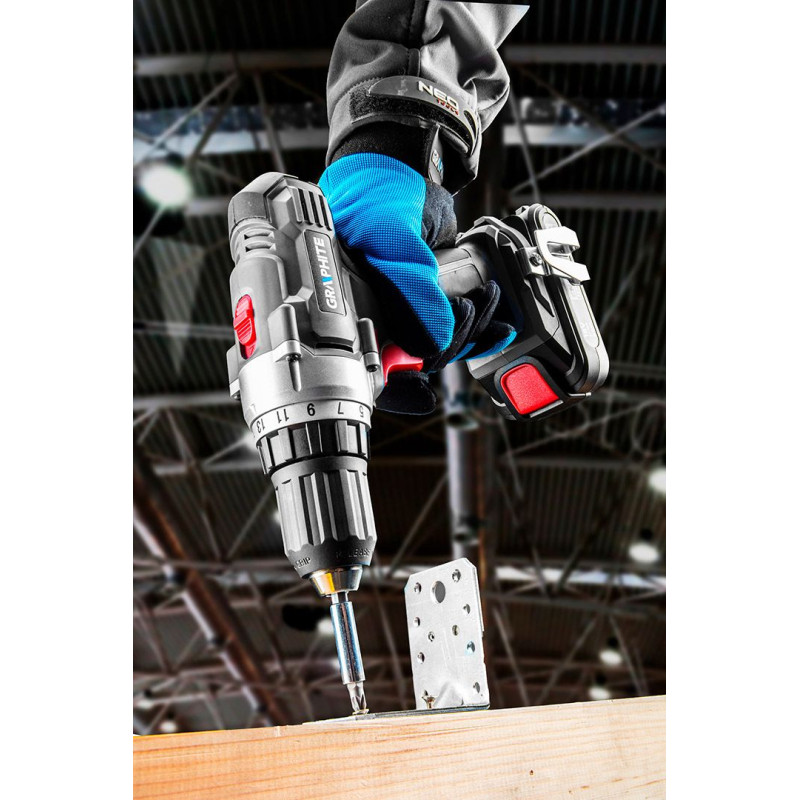 Graphite Шурупокрут-дриль акумуляторний Energy+ 18В 1х2А·год 44Нм 0-350·0-1250об·хв ЗП 1.2кг (58G000-SET1)