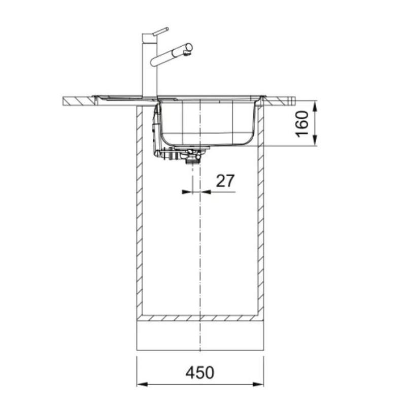 Franke Мийка кухонна Spark, нерж.сталь, прямокутник, з крилом, 620х500х160мм, чаша - 1, накладна, SKL 611-62, нерж декор (1010716714)