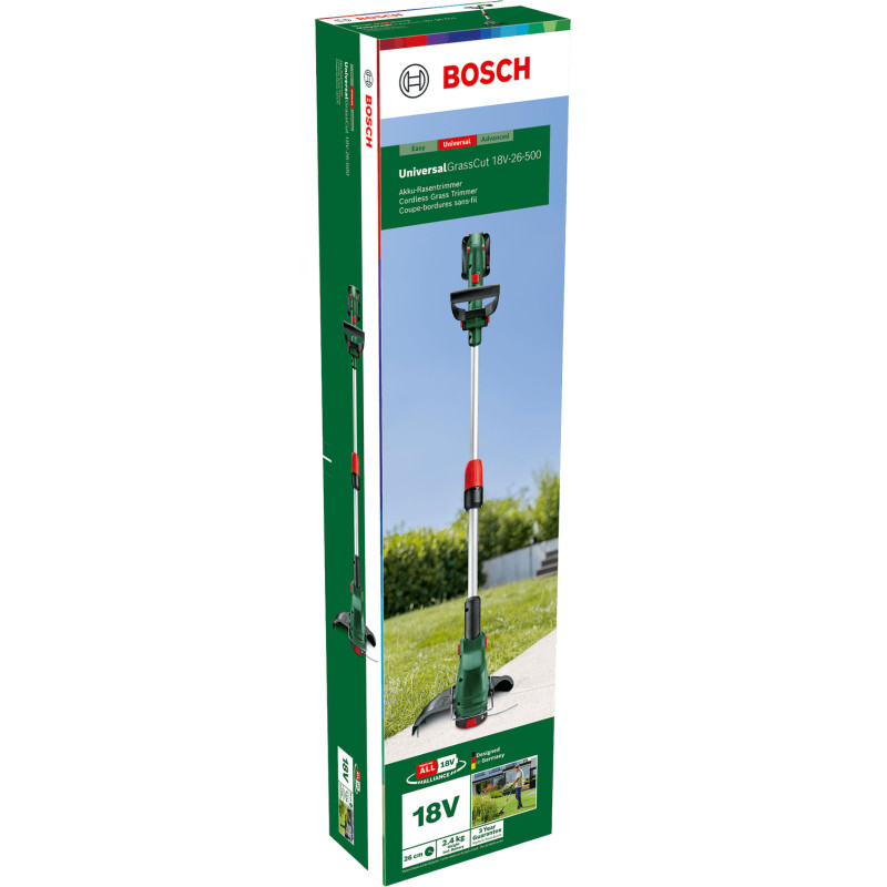 BOSCH Тример садовий акумуляторний UniversalGrassCut 18V-26-5001х2.5А·год 26см ЗП AL 18V-20 3.5кг (06008C1F00)