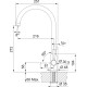 Franke Змішувач для кухні Lina Clear Water, довж.виливу - 272 мм, поворотний, 1+1 фільтр, хром (1600702660)