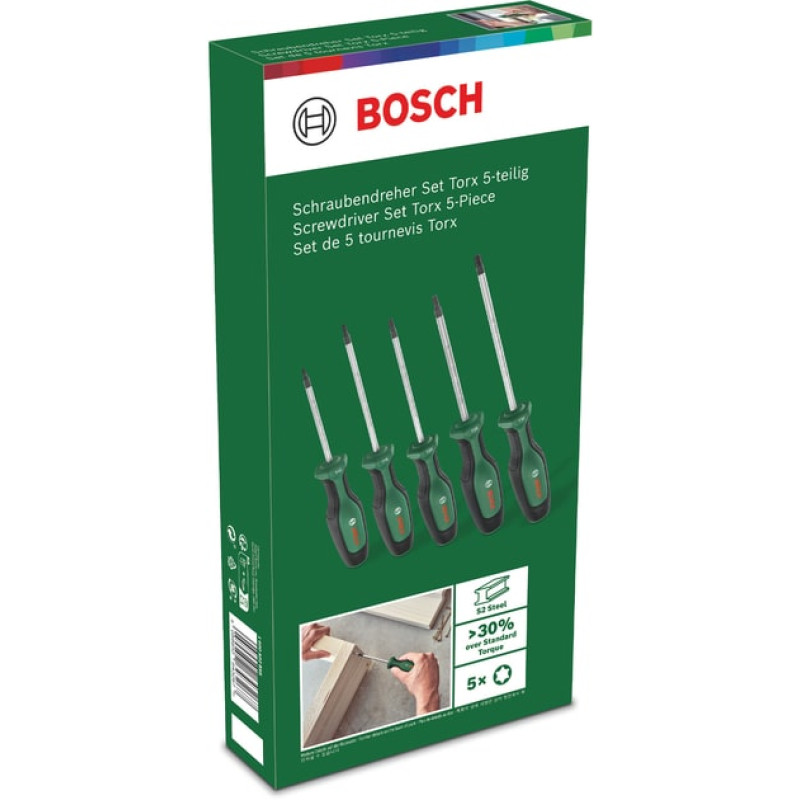 BOSCH Викрутка Torx набір 5шт, T10, 15, 20, 25, 30. (1600A02BX6)
