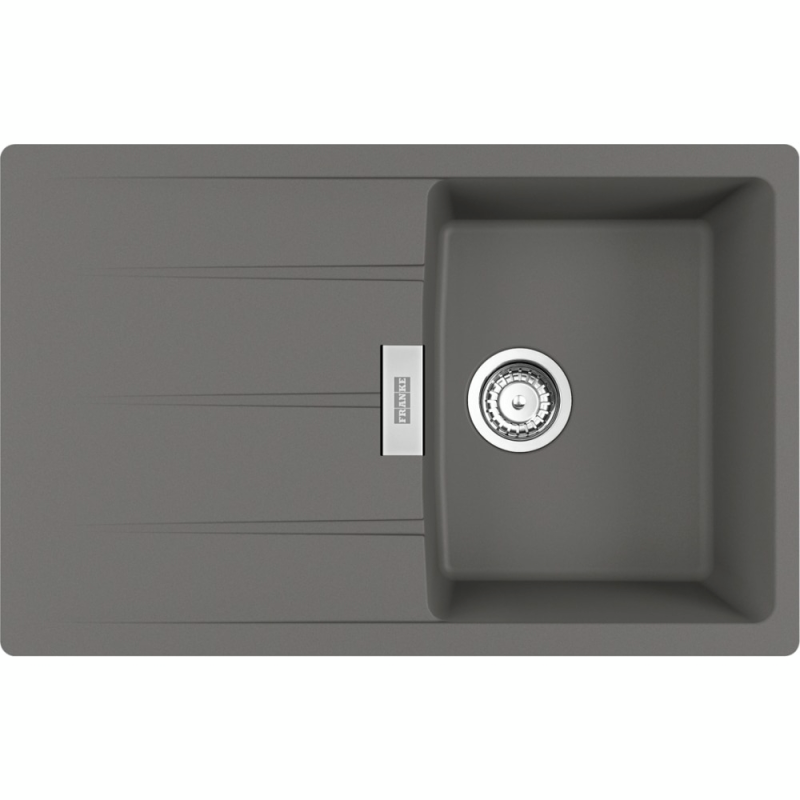 Franke Мийка кухонна Centro, фраграніт, прямокутник, з крилом, 780х500х200мм, чаша - 1, накладна, CNG 611-78, сірий камінь (1140701814)