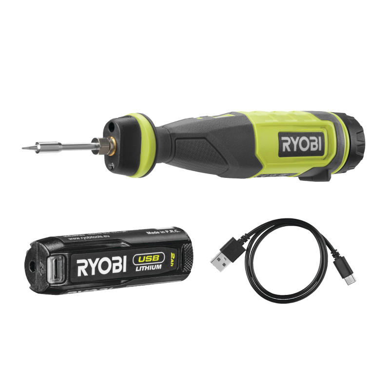 Паяльник акумуляторний Ryobi USB Lithium RSI4-120G 4В 2А·год 460°С світлодіодне підсвічування 0.1кг (5133006146)