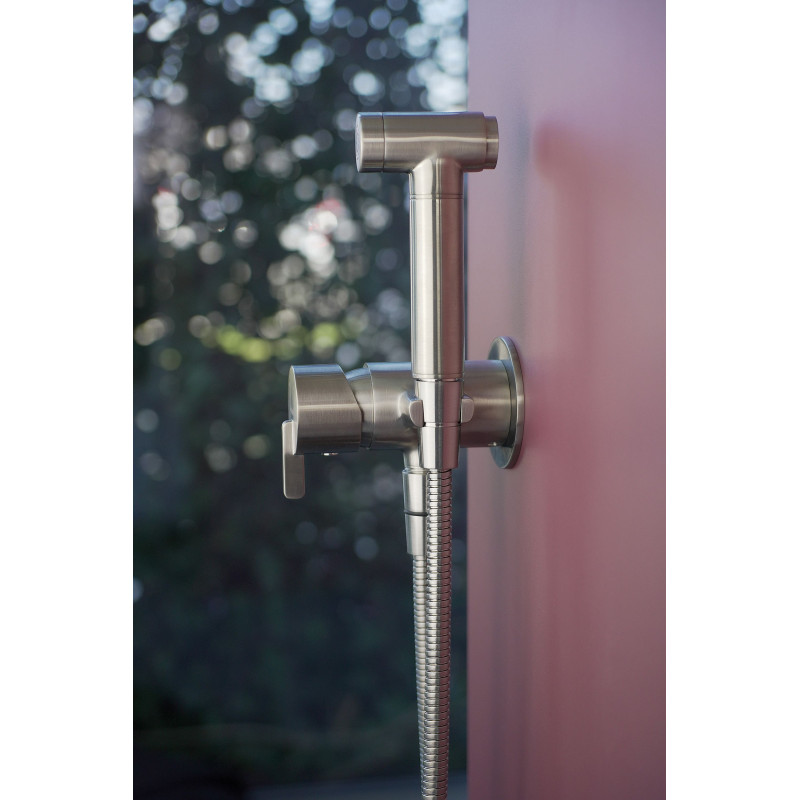 Deante Змішувач для біде Silia, з гігєнічним душем, матова сталь (BQS_F34M)