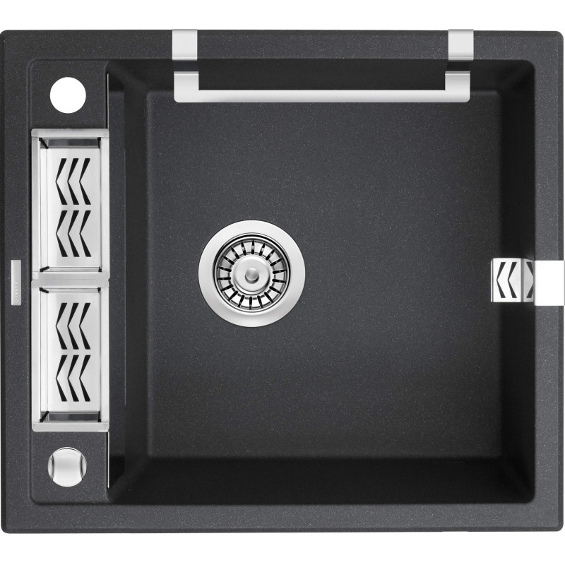 Deante Мийка кухонна Magnetic, граніт, квадрат, без крила, 560х500х219мм, чаша - 1, накладна, металічний графіт (ZRM_G103)