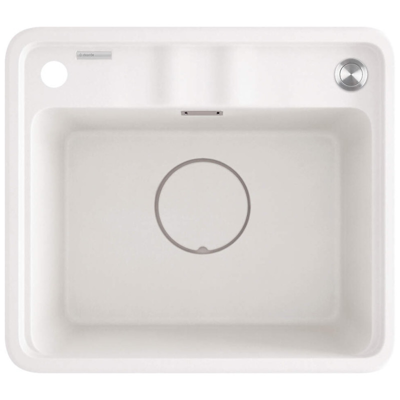 Deante Мийка кухонна Momi, граніт, квадрат, без крила, 500х440х230мм, чаша - 1, врізна, алебастр + кухонна дошка (ZKM_A103)