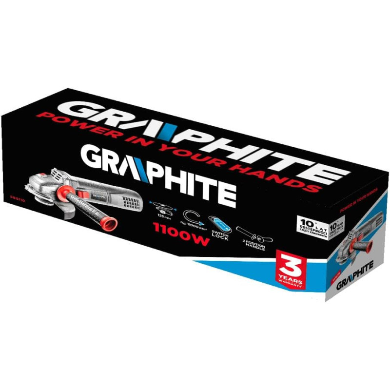 Graphite Шліфмашина кутова 125мм 1100Вт 11000об·хв 2.7кг (59G110)