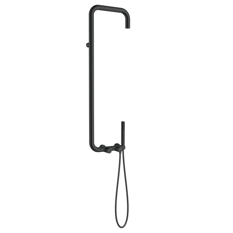 Deante Душова система Silia зі змішувачем для душу, душ - верхній душ, лійка, кріпл. - на стійці, чорний (NQS_N4XM)