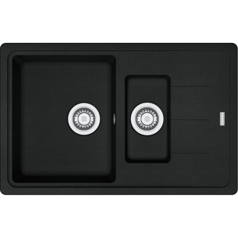 Franke Мийка кухонна Basis, фраграніт, прямокутник, з крилом, 780х500х200мм, чаша - 1,5, врізна, BFG 651-78, чорний матовий (1140667448)