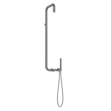 Deante Душова система Silia зі змішувачем для душу, душ - верхній душ, лійка, кріпл. - на стійці, титан (NQS_D4XM)