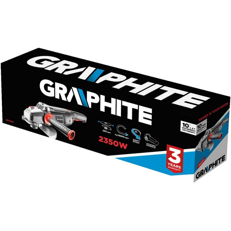 Graphite Шліфмашина кутова 230мм 2350Вт 6500об·хв 4.85кг (59G207)