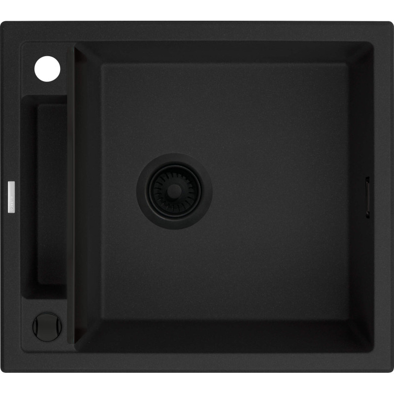Deante Мийка кухонна Magnetic, граніт, квадрат, без крила, 560х500х219мм, чаша - 1, накладна, чорний матовий (ZRM_N103)