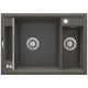 Deante Мийка кухонна Magnetic, граніт, прямокут., з крилом, 690х500х219мм, чаша - 1.5, врізна, антрацит (ZRM_T503)
