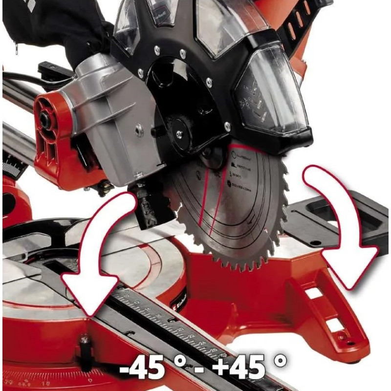 Einhell Пила торцовочна TC-SM 2534/1 Dual з протяжкою 2100Вт диск 250мм 14.3кг лазер (4300395)