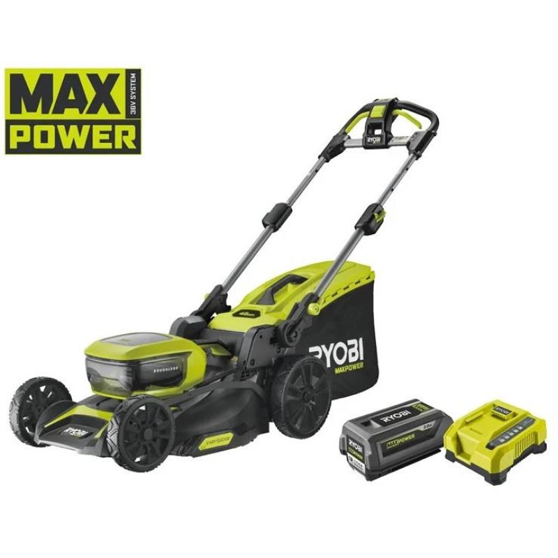 Газонокосарка акумуляторна Ryobi Max Power RY36LMX46A-150 36В акб 1х5А·год 46см 55л 25-75мм 22.5кг (5133004914)