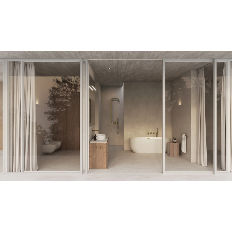 Deante Душова система Silia зі змішувачем для душу, душ - верхній душ, лійка, кріпл. - на стійці, брашоване золото (NQS_R4XM)