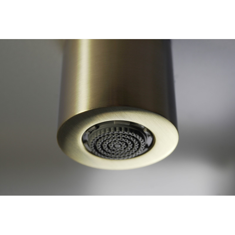 Deante Душова система Silia зі змішувачем для душу, душ - верхній душ, лійка, кріпл. - на стійці, брашоване золото (NQS_R4XM)