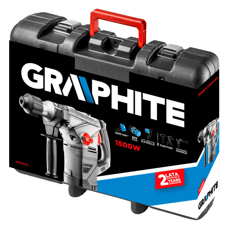 Graphite Перфоратор SDS-plus 1500Вт 4.5Дж 6.9кг (58G862)