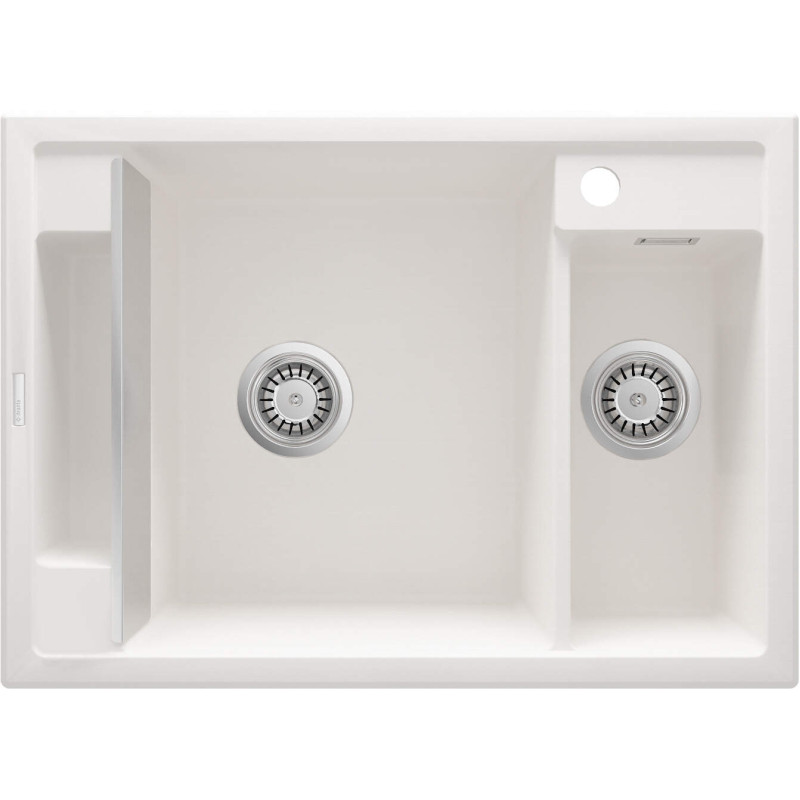 Deante Мийка кухонна Magnetic, граніт, прямокутник, без крила, 690х500х219мм, чаша - 1.5, накладна, алебастр (ZRM_A503)