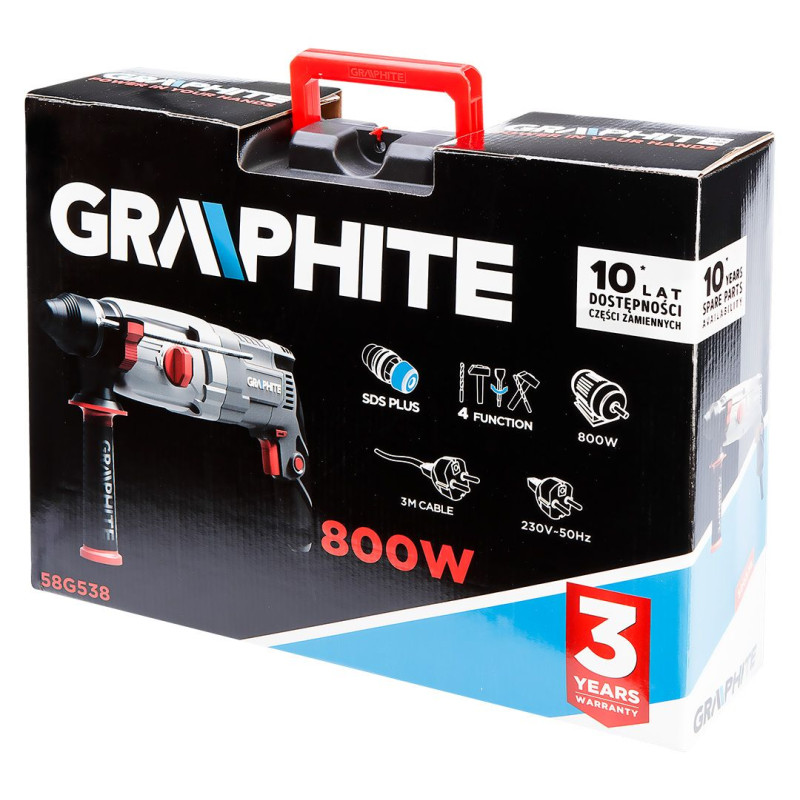 Graphite Перфоратор SDS-plus 800Вт 2.8Дж кейс 3.28кг (58G538)