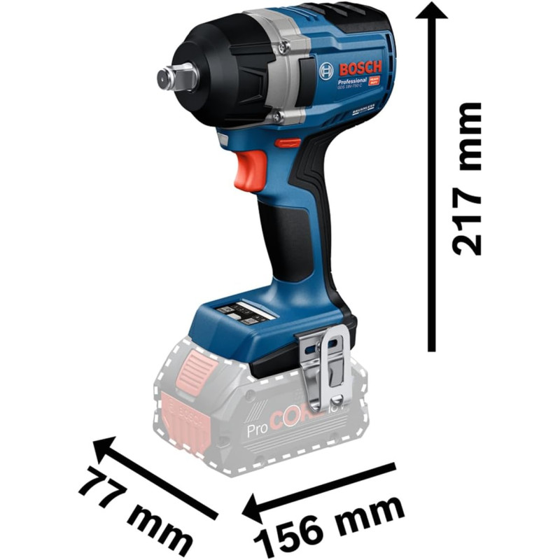 BOSCH Гайковерт ударний GDS 18V-750C 18В до 3000об·хв 270/380/750Нм квадрат 1/2" 1.7кг без АКБ та ЗП (06019L9000)