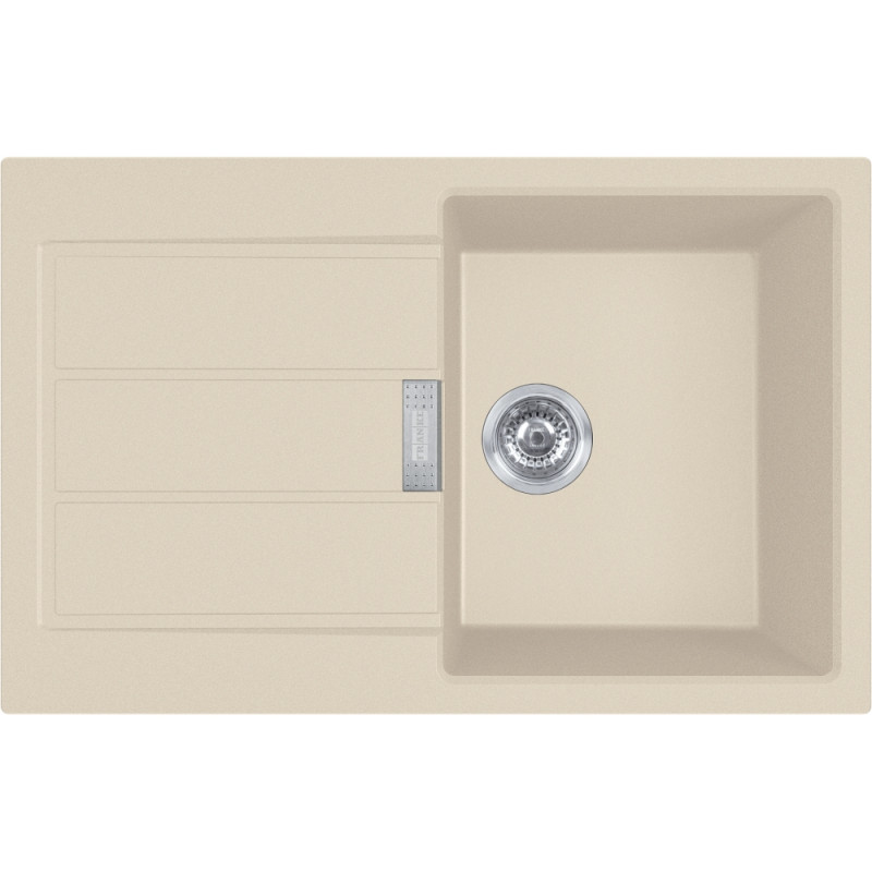 Franke Мийка кухонна Sirius 2 тектонайт, прямокут., з крилом, 780х500х200мм, чаша - 1, врізна, бежевий (1430671744)