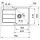 Franke Мийка кухонна Sirius 2 тектонайт, прямокут., з крилом, 780х500х200мм, чаша - 1, врізна, бежевий (1430671744)