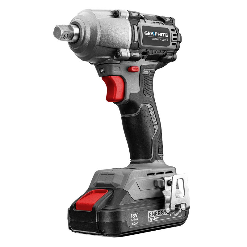 Graphite Гайковерт ударний Energy+ 18В безщітковий 2600об·хв 450Нм 1/2" 3 швидкості 1.24кг без АКБ та ЗП (58G038)