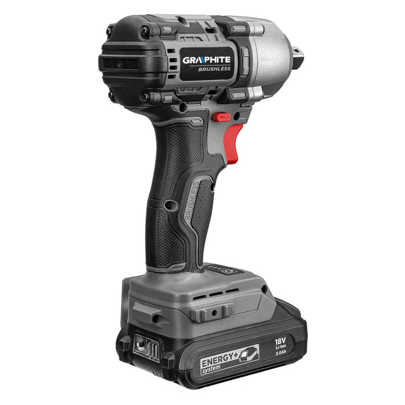 Graphite Гайковерт ударний Energy+ 18В безщітковий 2600об·хв 450Нм 1/2" 3 швидкості 1.24кг без АКБ та ЗП (58G038)