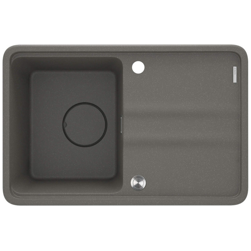 Deante Мийка кухонна Momi, граніт, прямокут., з крилом, 670х440х230мм, чаша - 1, врізна, антрацит + кухонна дошка (ZKM_T11A)