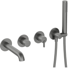 Deante Душовий набір Silia зі змішувачем для ванни, лійка, кріпл. - прихованого монтажу, титан (BQS_D18P)