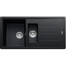 Franke Мийка кухонна Basis фраграніт, прямокут., з крилом, 970х500х200мм, чаша - 2, врізна, онікс (1140720002)