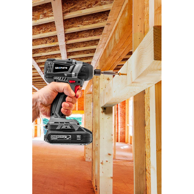Graphite Гайковерт ударний Energy+ 18В безщітковий 2700об·хв 200Нм 3 швидкості 1.2кг без АКБ та ЗП (58G024)