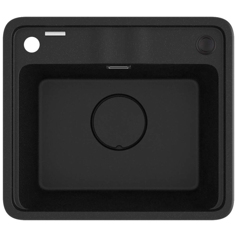 Deante Мийка кухонна Momi, граніт, квадрат, без крила, 500х440х230мм, чаша - 1, врізна, металічний графіт + кухонна дошка (ZKM_G103)