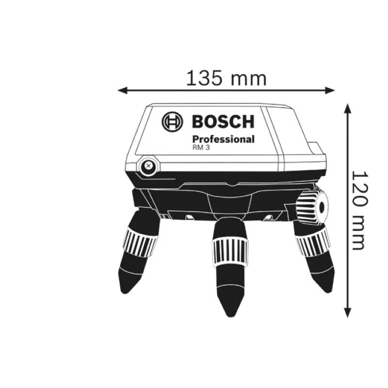 BOSCH Тримач універсальний поворотний RM3, 35х63х120мм, пульт, 0.5кг (0601092800)